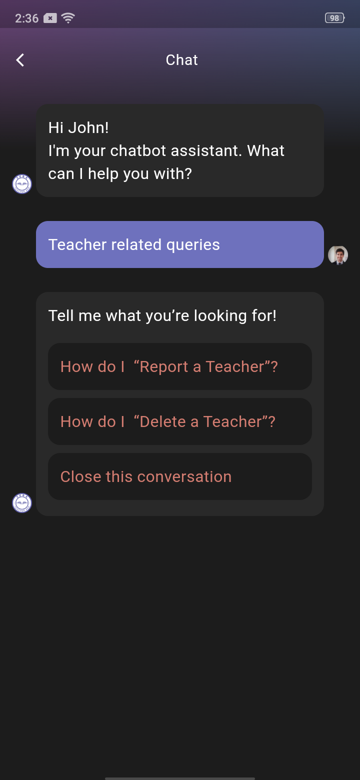 SEBA Teacher App - Chatbot - 4