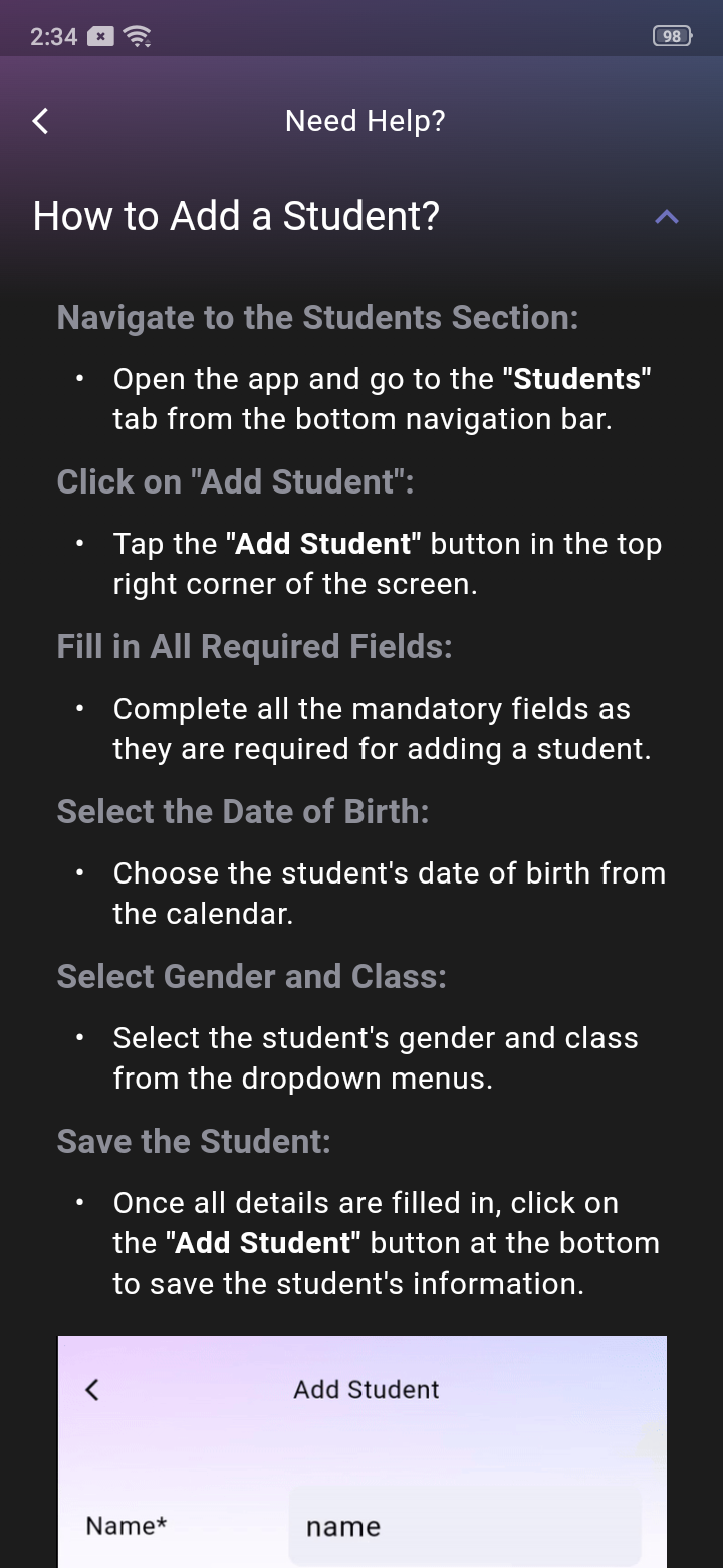 SEBA Teacher App - Need Help - 2