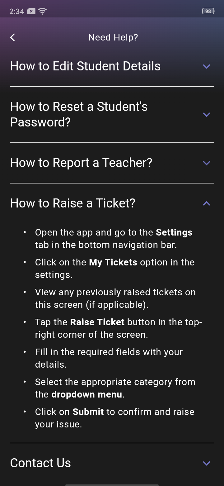 SEBA Teacher App - Need Help - 6