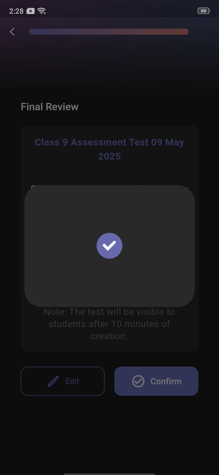 SEBA Teacher App - Tests - 9