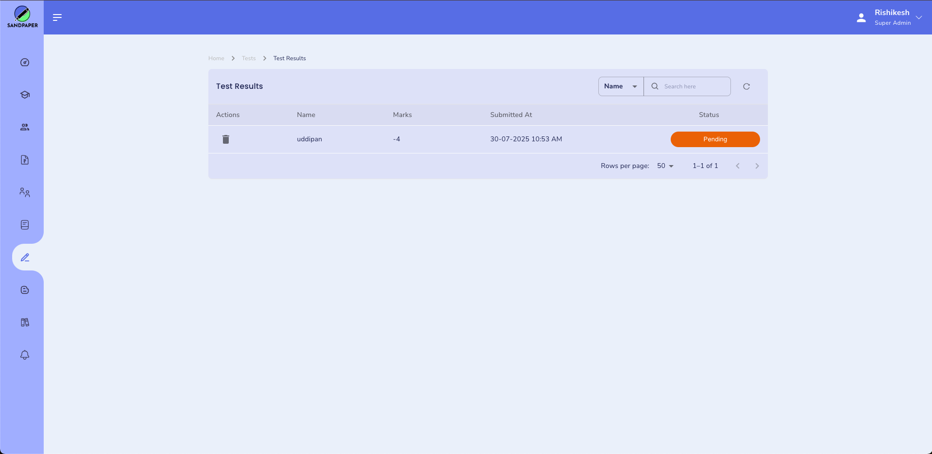Sandpaper Academy - Admin Panel (Test Management) - 3